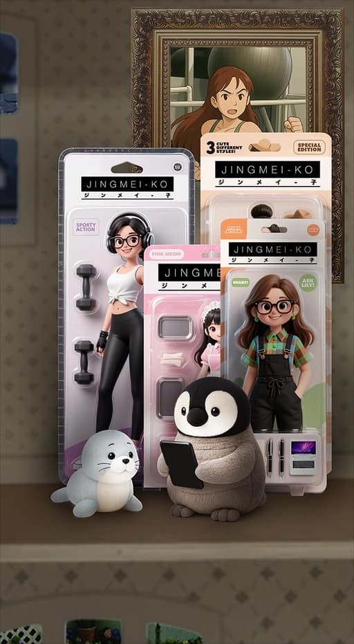 JINGMEI-KO toyline concept, used in short video