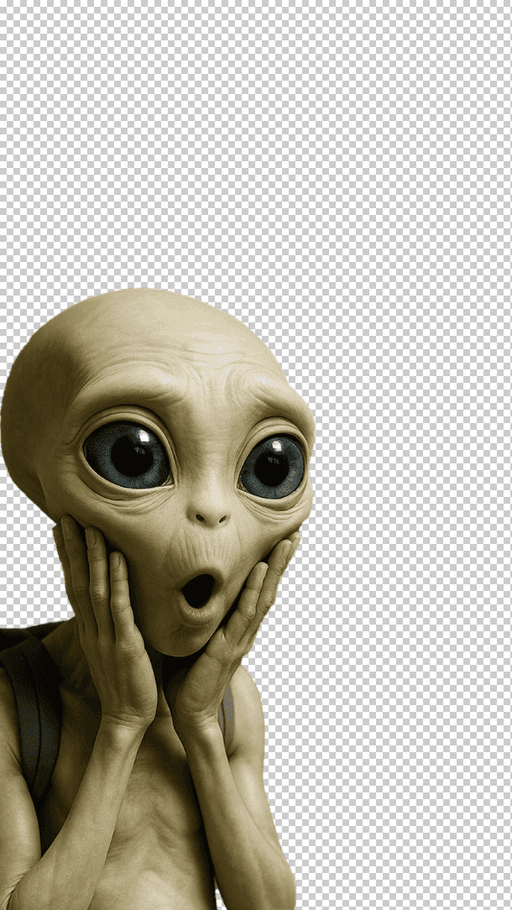 Aliens and Beauty — the AI-generated alien character