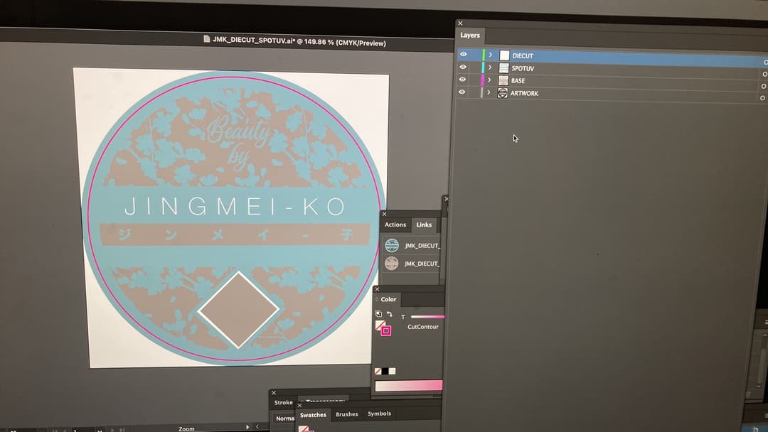 Beauty by JingMei-ko holographic and spot UV production setup