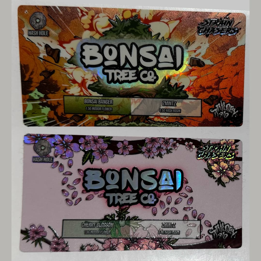 Bonsai Tree Co cannabis pre-roll labels