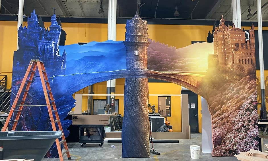 Dye-sub printed walls and wrapped structures