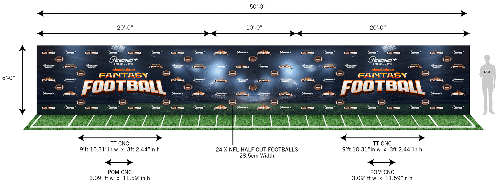 Fantasy Football step and repeat production elevation