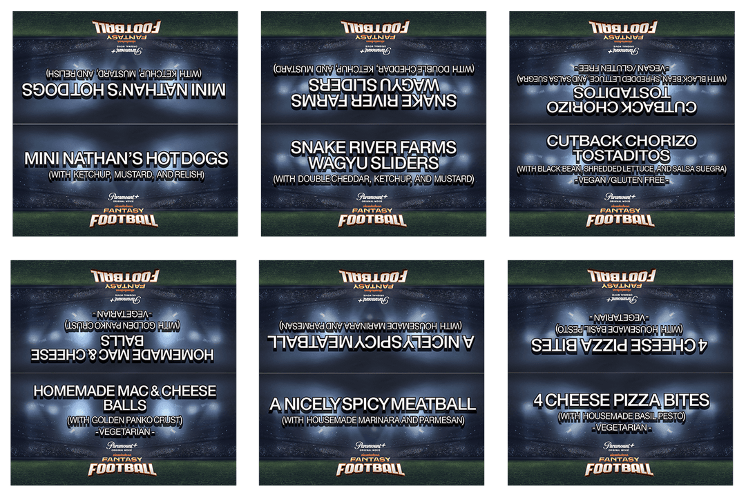 Fantasy Football guest food table tents