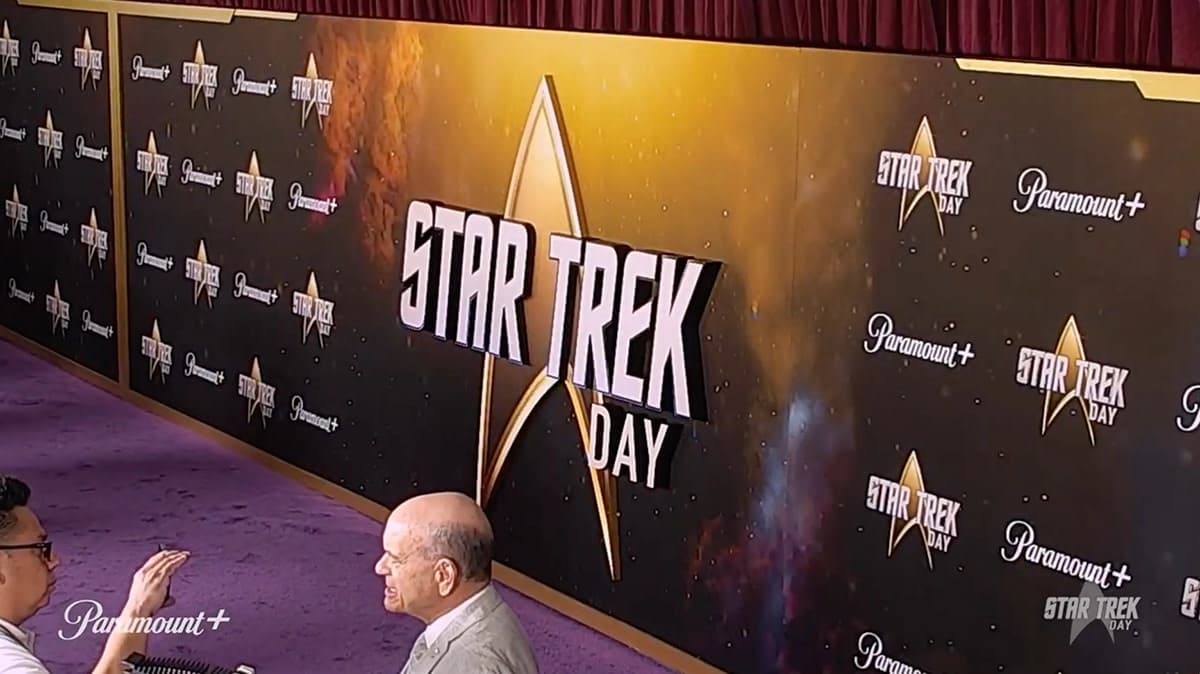 Star Trek Day 2022 step and repeat with dimensional title treatment